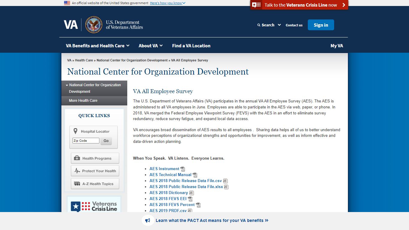 VA All Employee Survey - National Center for Organization Development