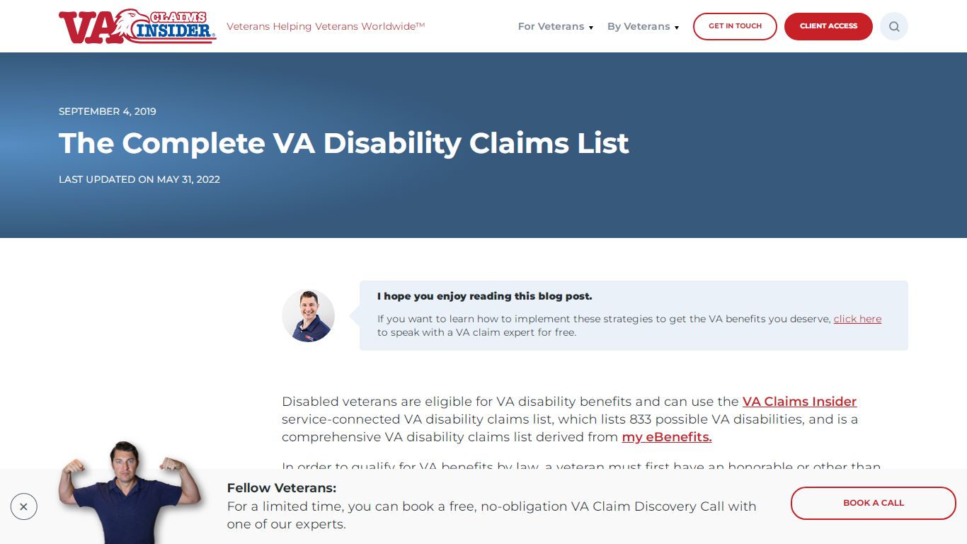 The Complete VA Disability Claims List - VA Claims Insider